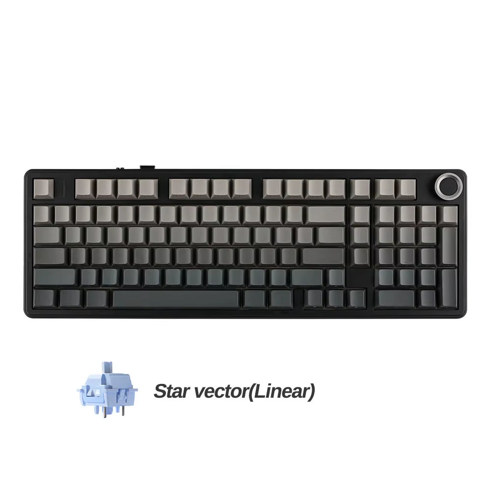 F99PRO Wireless Gaming Keyboard Gasket Structure Compatible with 3/5 Pins Hot-Swap Mechanical Keyboard with Media Knob