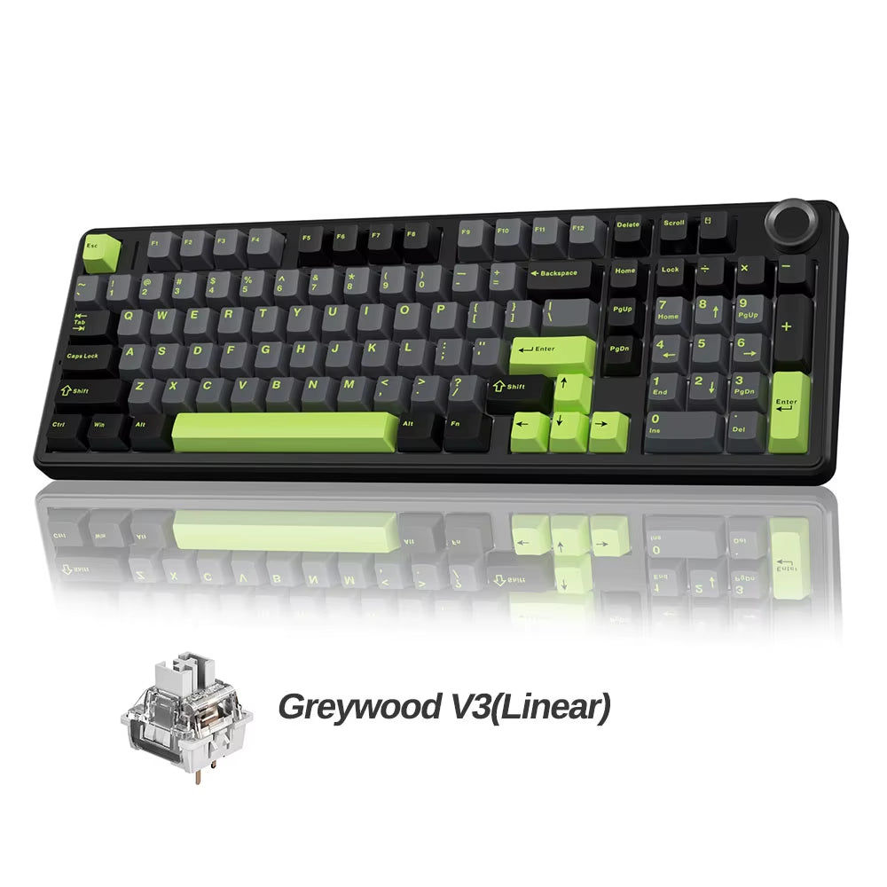 F99PRO Wireless Gaming Keyboard Gasket Structure Compatible with 3/5 Pins Hot-Swap Mechanical Keyboard with Media Knob